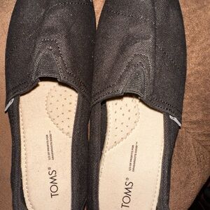 TOMS Charcoal Canvas Slip-Ons